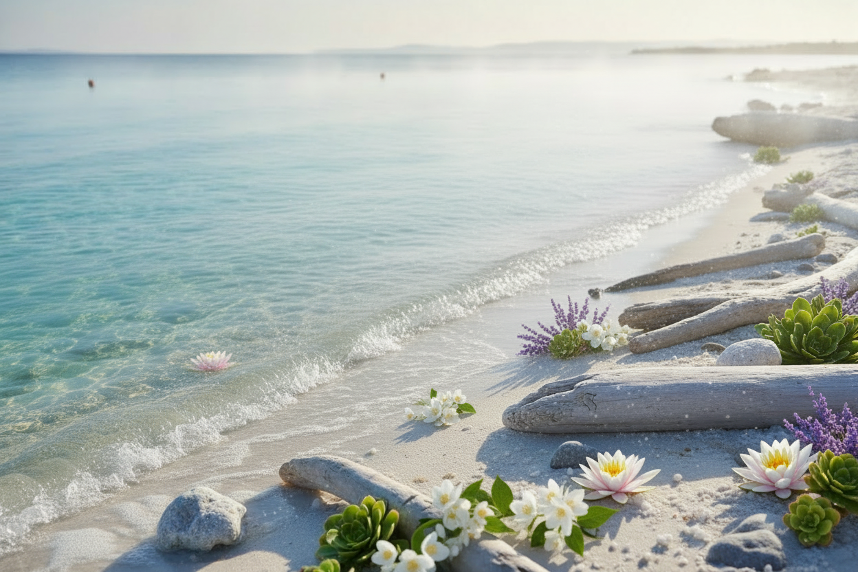 add more fresh florals and sea salt 